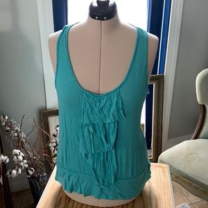 Women's Sleeveless Ruffle Top - Teal